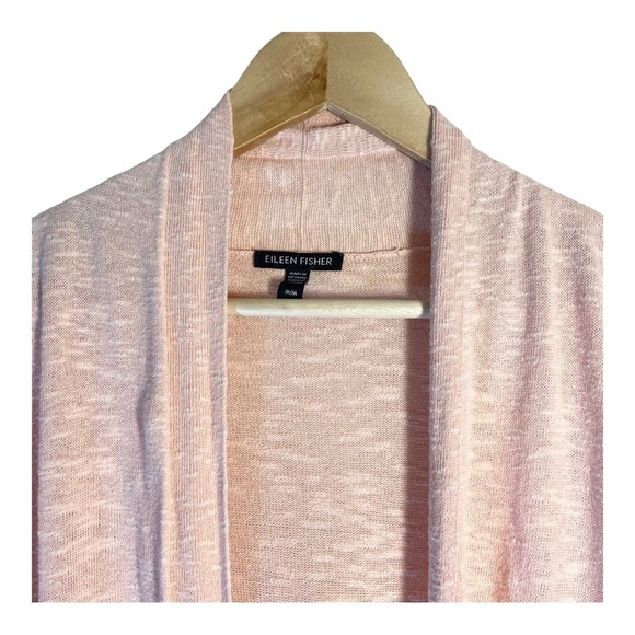 Eileen Fisher High Collar Linen Blend Cardigan - Picture 4 of 7